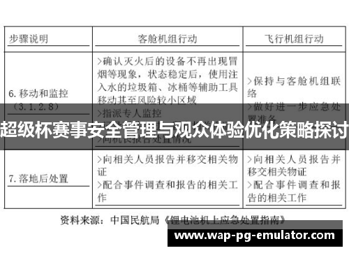 超级杯赛事安全管理与观众体验优化策略探讨